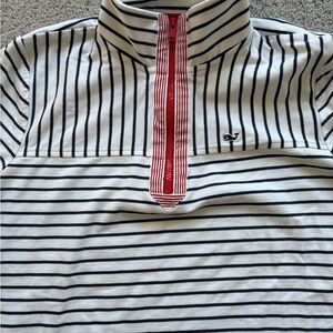 Vineyard Vines Navy and Red Striped Pullover